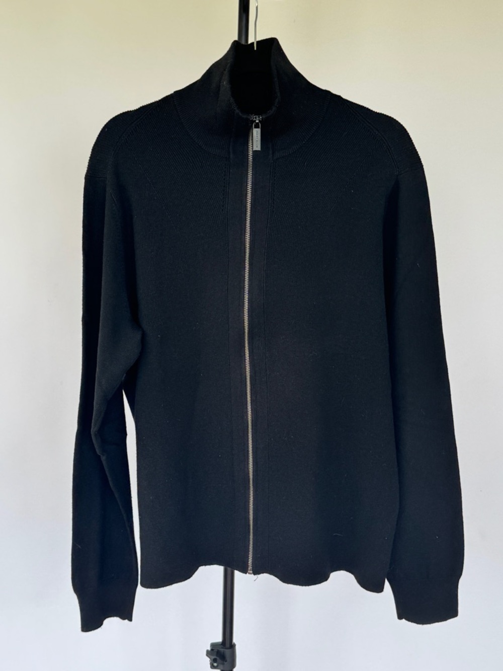 Perry Ellis Black Full-Zip Knit Sweater